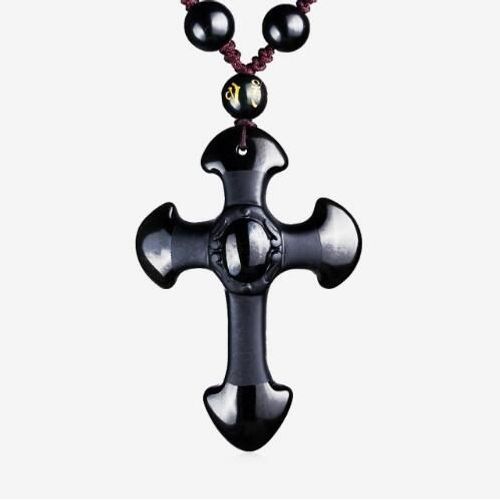 Collier Avec Pendentif En Obsidienne Pour Homme Et Femme, Livraison Directe