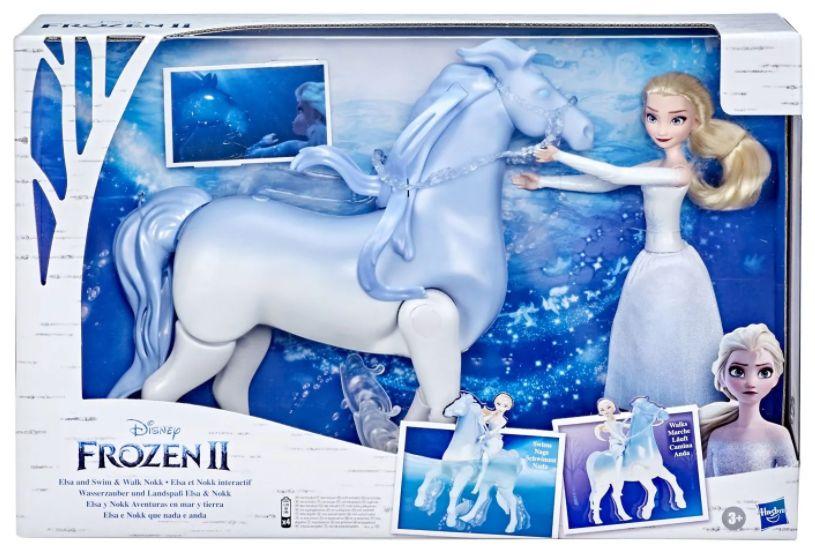 Disney La Reine des Neiges 2 - Poupée Princesse Elsa 30 cm et son cheval  Nokk interactif 23cm
