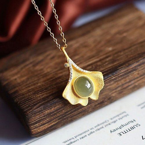 Collier En Argent Sterling S925, Chaîne De Clavicule En Forme De Feuille, Simple Et Exquise, Jade Gris, Zircon À La Mode, Amour Profond