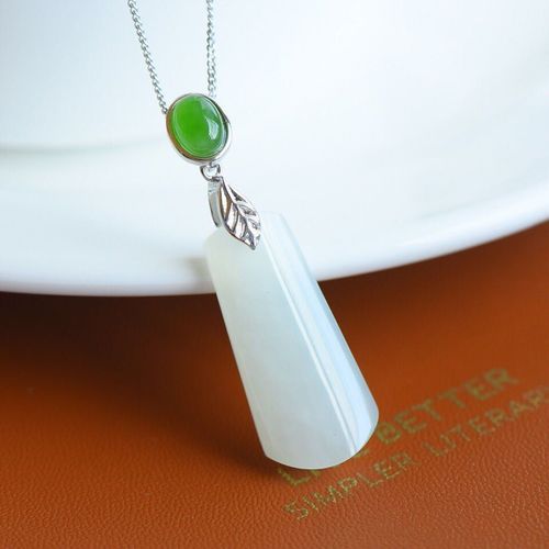 Pendentif En Jade Hétian Naturel S925, En Argent Sterling, Exquis, Petite Feuille, Nouilles, ¿Ufs Naturels, Jaspe Porte-Bonheur, Ornements