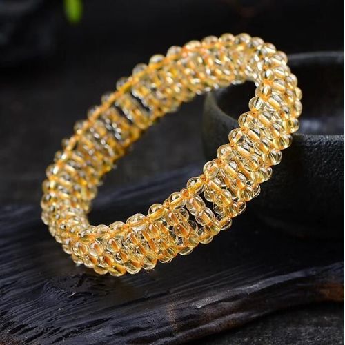 Bracelet En Cristal De Titane Pour Hommes Et Femmes, Bijou En Or Naturel, Tissage De Cheveux Jaunes