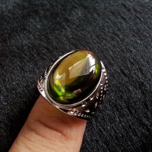 Bague En Zircon Naturel, Motif Olive, Vert, Mosaïque, Simple, Cadeau Pour Hommes Et Femmes, Bijoux En Cristal, Vente En Gros