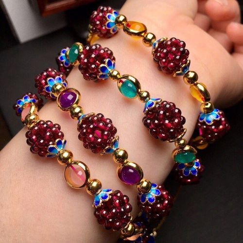 Bracelet Rond Tissé En Grenat De Vin Naturel Pour Femmes, Avec Pierre De Tianhe, Topaze, Lavande, Améthyste