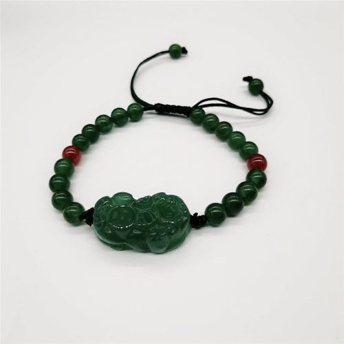 Bracelet Jades Pixiu En Agate Verte Pour Homme Et Femme, Bijou Porte-Bonheur, Livraison Directe
