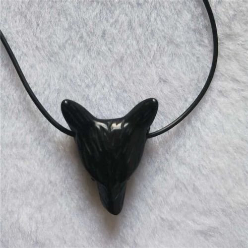 Collier En Cristal D'obsidienne Naturelle Pour Hommes, Pendentif En Forme De Loup, Bijou De Méditation, Chakra De Guérison, Reiki, Livraison Directe, 1 Pièces