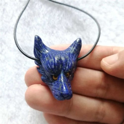 Collier Avec Pendentif En Cristal Lapis Lazuli Pour Homme, Pierres Précieuses Naturelles, Pendentif De Loup, Méditation, Reiki, Guérison, Chakra, Livraison Directe