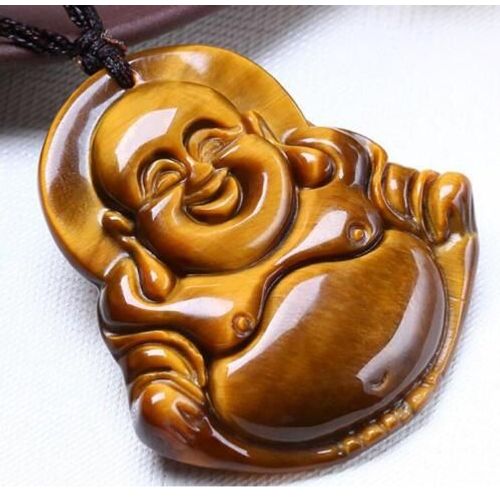 Pendentif ¿Il De Tigre En Pierre Naturelle, Fait À La Main, Doré, Bouddha, Collier Pour Femmes Et Hommes, Livraison Gratuite