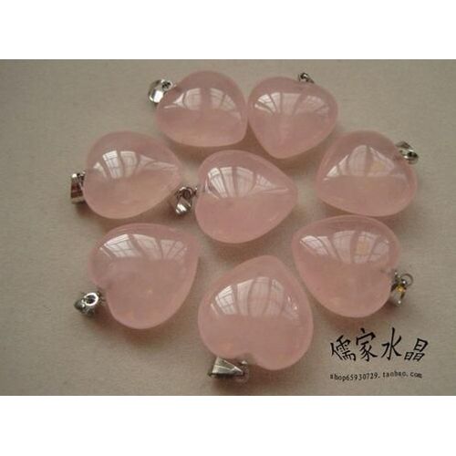 Pendentif En Quartz Rose Naturel Pour Femmes, Livraison Gratuite, Amour, C¿Ur, Cristal, Mode, Bijoux