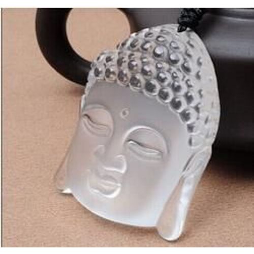 Pendentif Tête De Bouddha En Cristal Blanc Clair Pour Homme, Livraison Gratuite, Quartz, Mode, Bijoux + Corde Gratuite Unique