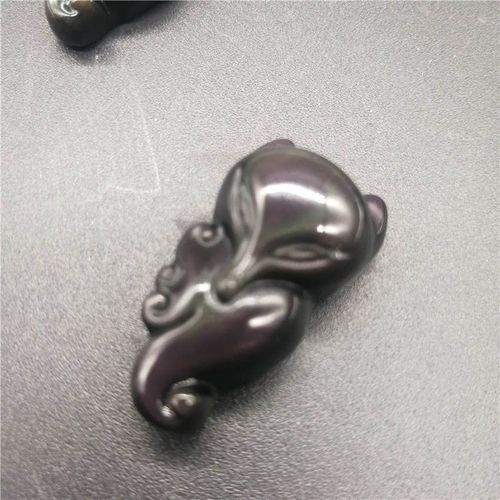 Pendentif En ¿Il D'arc-En-Ciel Pour Hommes Et Femmes, Collier En Obsidienne Naturelle, Petit Renard À Neuf Queues, Porte-Bonheur, Pierre De Cristal, Cadeau De Bijoux