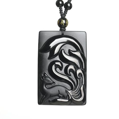 Pendentif En Obsidienne Renard Naturel, Collier En Cristal, Cadeau Pour Hommes Et Femmes, Bijoux Fins