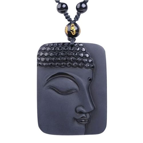 Collier Vintage, Pendentif Tête De Bouddha Noir, Bijoux Pour Femmes Et Hommes