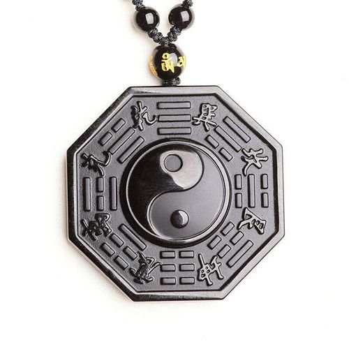 Collier En Obsidienne Noire Naturelle, Pendentif Amulette Porte-Bonheur, Baguette Chinoise, Bijoux Fengshui, Pierre D'énergie, Guérison, Cadeau Reiki