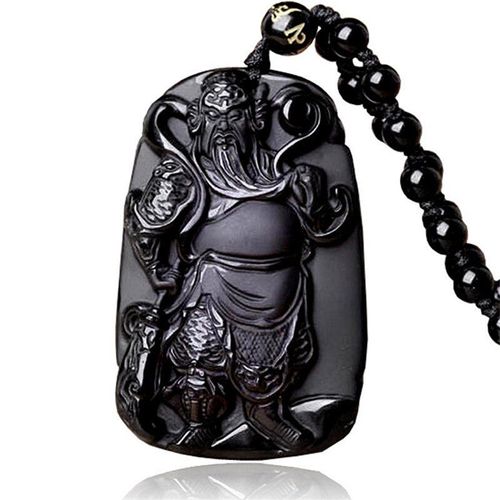 Collier En Obsidienne Noire Naturelle Pour Homme Et Femme, Pendentif Amulette Porte-Bonheur, Cadeau, Livraison Directe