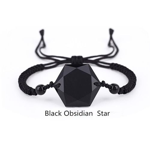 Bracelet En Obsidienne Noire Six Awn Star, Bijoux En Jade, En Pierre De Grès Bleu, Pour Hommes Et Femmes, Livraison Directe