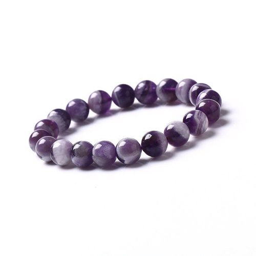 Bracelet En Pierre D'améthyste Naturelle Pour Femmes, Bijoux Personnalisés D'anniversaire, 10mm