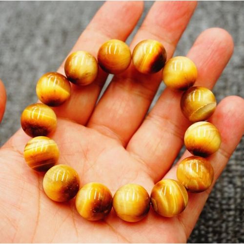 Bracelet En ¿Il De Tigre Jaune Naturel, Or, Pierre D'oeil De Tigre, Ornements À Main, Pour Hommes Et Femmes, Cadeaux D'anniversaire Simples Pour Amoureux, Vente En Gros