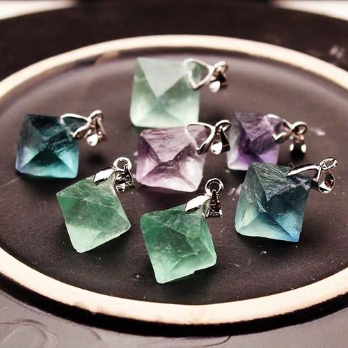 Pendentif En Forme De Trompette Pour Homme, Pierre De Base Naturelle, Couleur Vert Et Violet, Accessoires En Cristal
