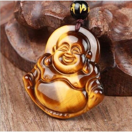 Pendentif ¿Il De Tigre En Pierre Naturelle, Fait À La Main, Doré, Bouddha, Collier Pour Femmes Et Hommes, Bijoux