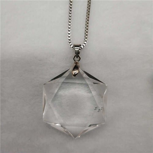 Pendentif En Cristal Blanc Naturel, Pendule Des Sept Chakras Dame. Pendentif En Polyèdre Pour Hommes, Coupe Manuelle, Étoile À Six Branches