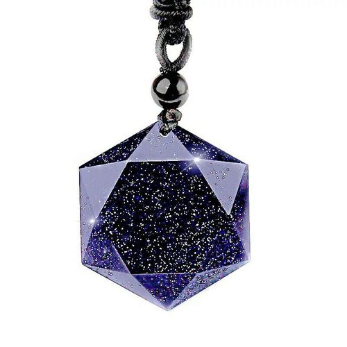 Collier En Pierre D'énergie Naturelle, Pendentif Six Étoiles En Grès Bleu, Pour Homme Et Femme, Hexagramme Cubique, Livraison Directe