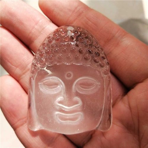 Pendentif Tête De Bouddha En Pierre De Cristal Blanc Naturel, Pendentif Mode Homme Femme + Corde Gratuite