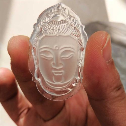 Pendentif Tête De Bouddha En Pierre De Cristal Blanc Naturel, Pendentif Mode Homme Femme + Corde Gratuite