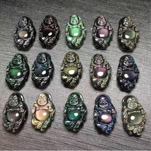 Obsidienne Naturelle Dans La Vie De Bouddha, Pendentif Bouddha Maitreya, Grand Ventre, Fortune, Éloigner Le Mal Et Protéger La Paix, St Femme