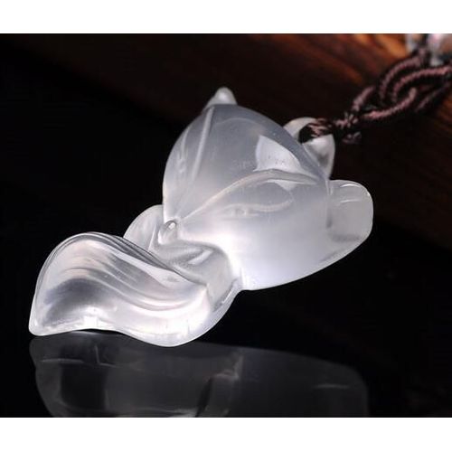 Pendentif Renard En Cristal Rose Naturel, Livraison Directe, Petit Pendentif, Sculpture De Mode Pour Femmes