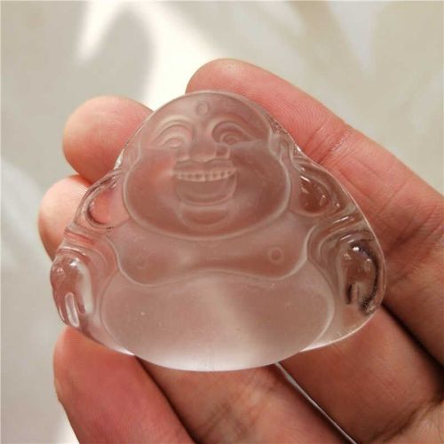 Pendentif Tête De Bouddha En Pierre De Cristal Blanc Naturel, Pendentif Mode Homme Femme + Corde Gratuite