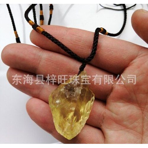 Collier D'améthyste Naturelle En Cristal Jaune, Pendentif Original En Pierre Avec Quartz Rose, Cristal Minéral, Cadeau Pour Femmes, 1 Pièce