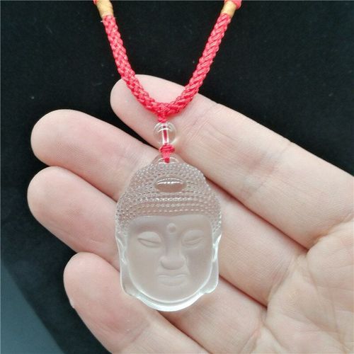 Pendentif En Cristal Naturel Blanc, Véritable Tête De Bouddha, Chute Sûre Et Sécurisée, Nouveauté 2018