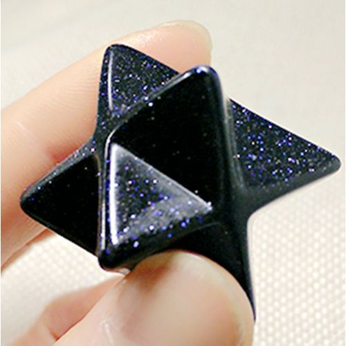 Pendentif En Pierre De Sable Bleu Naturel 3d De Haute Qualité, Pendule Merkaba, Corde Violette, Chakra, Suspension De Guérison, 20mm