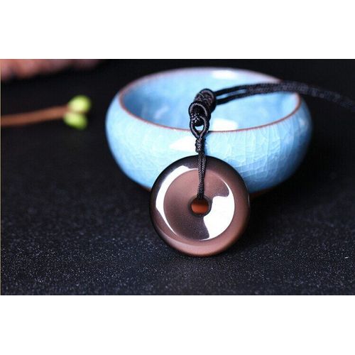 Pendentif Rond En Obsidienne Noire Naturelle, Pendentif Porte-Bonheur, Couleur Des Yeux, Glace, Cristal Noir Pur, Livraison Gratuite