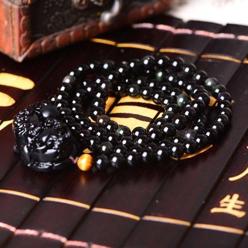 Bracelet En Obsidienne Naturelle, Livraison Gratuite, Perles Multicouches, Vente En Gros, 108