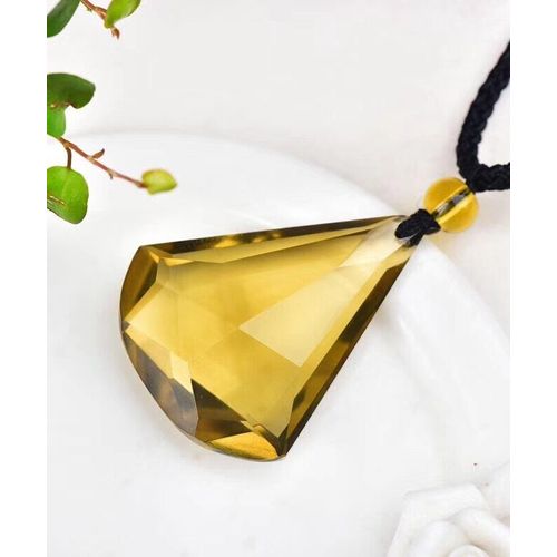 Collier En Polyèdre Avec Pendentif En Pierre Topaze Naturelle, Bijou De Mode, Amulette Surnaturelle, N¿Ud Porte-Bonheur