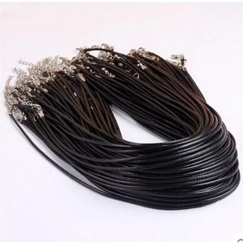 Cordon En Cuir Ciré Noir Pour Pendentif, 1.5mm, 450 Pièces/Lot, Corde Pour Collier, Fermoir À Homard, Bijoux À Faire Soi-Même, Vente En Gros, 100mm