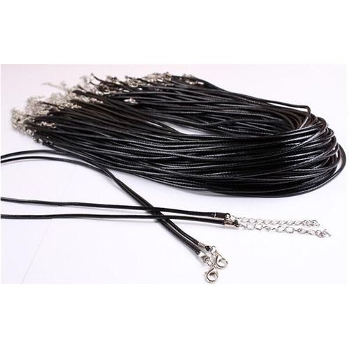 Cordon Noir Pour Collier En Cuir Véritable, 100mm, 1.5 Pièces, Pour Bricolage, Bijoux Artisanaux, 18 '', Rd108