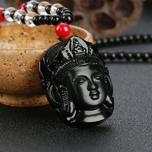 Chaîne De Pull Avec Pendentif En Obsidienne Yi Guanyin, Conception Originale Du Fabricant, Vente En Gros, Perle Rouge, Livraison Directe