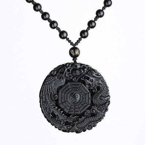 Baguette En Obsidienne Noire Naturelle Sculptée, Pendentif Amulette Porte-Bonheur + Collier Gratuit, Bijoux En Cristal À La Mode