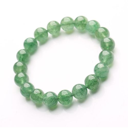 Bracelet En Cristal Naturel Fraises Vertes, Variété De Glace, Bijoux En Cristal, Fraises Vertes, Anneau Unique, Cadeaux, Vente En Gros