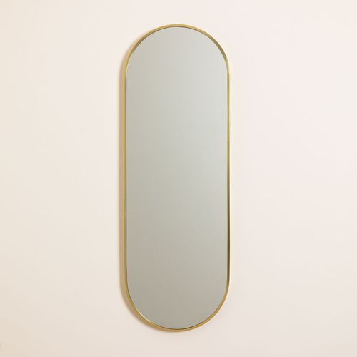 Miroir mural ovale en métal Elsie Gold Or