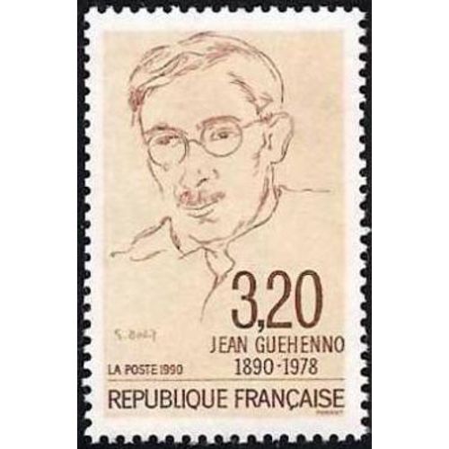 1 Timbre France 1990, Neuf -Jean Guéhenno (1890-1978)- Yt 2641