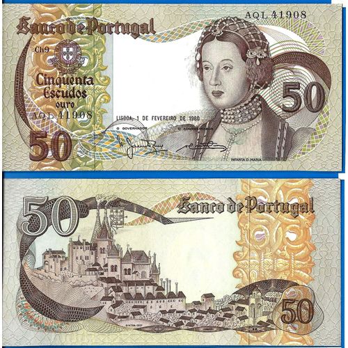 Portugal 50 Escudos 1980 Infanta D Maria Escudo Billet Europe