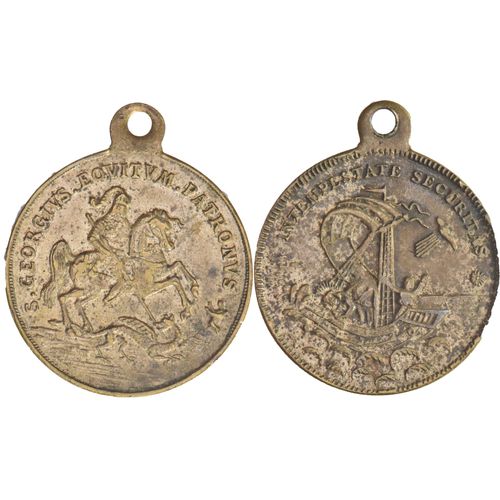Médaille Ancienne - Saint Georges - S Georgiys Eqvitvu Patronvs - In Tempestate Securitas - B079