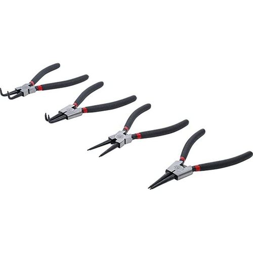 JEU DE 4 PINCES A CIRCLIPS INTERIEUR, EXTERIEUR DROITES ET COUDEES 175mm BGS DIY