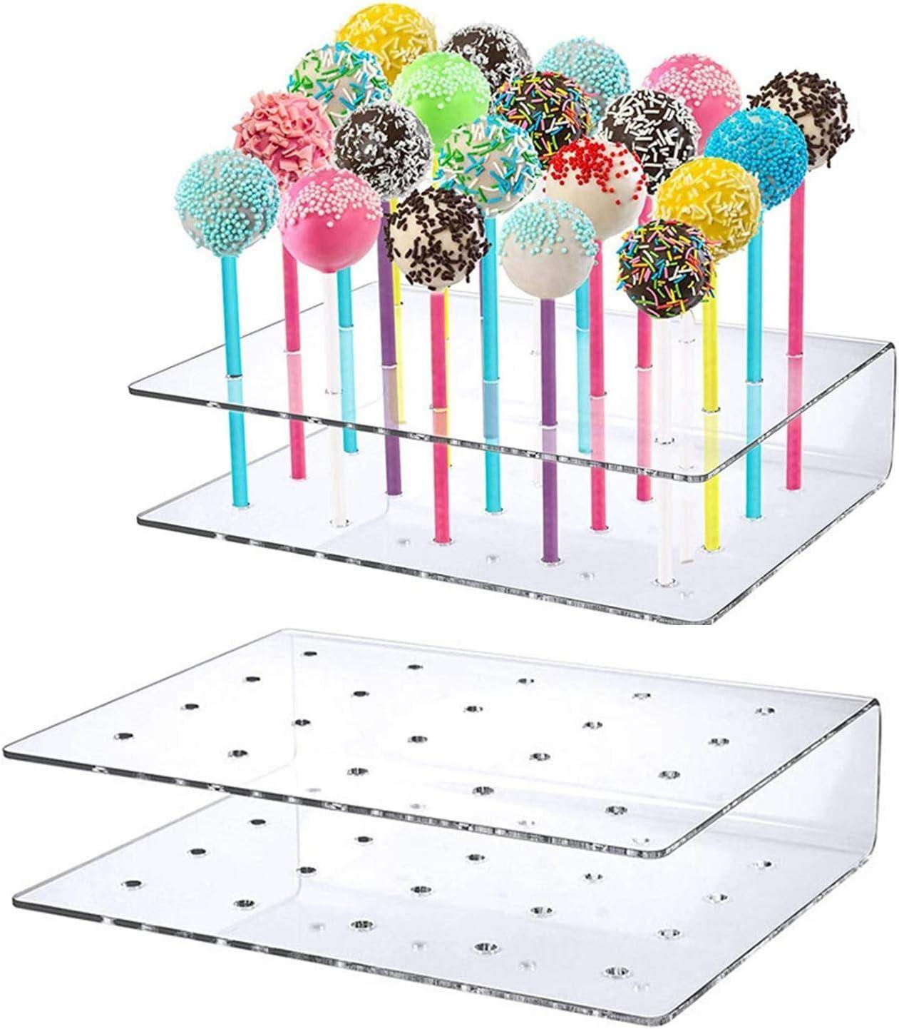 Support  Sucettes, 20 Trous Cake Pop Prsentoir Base Transp...