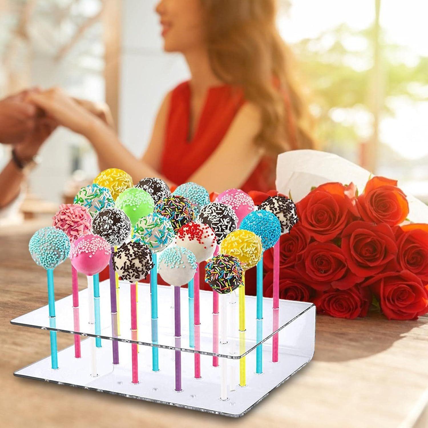 Support  Sucettes, 20 Trous Cake Pop Prsentoir Base Transp... - 4