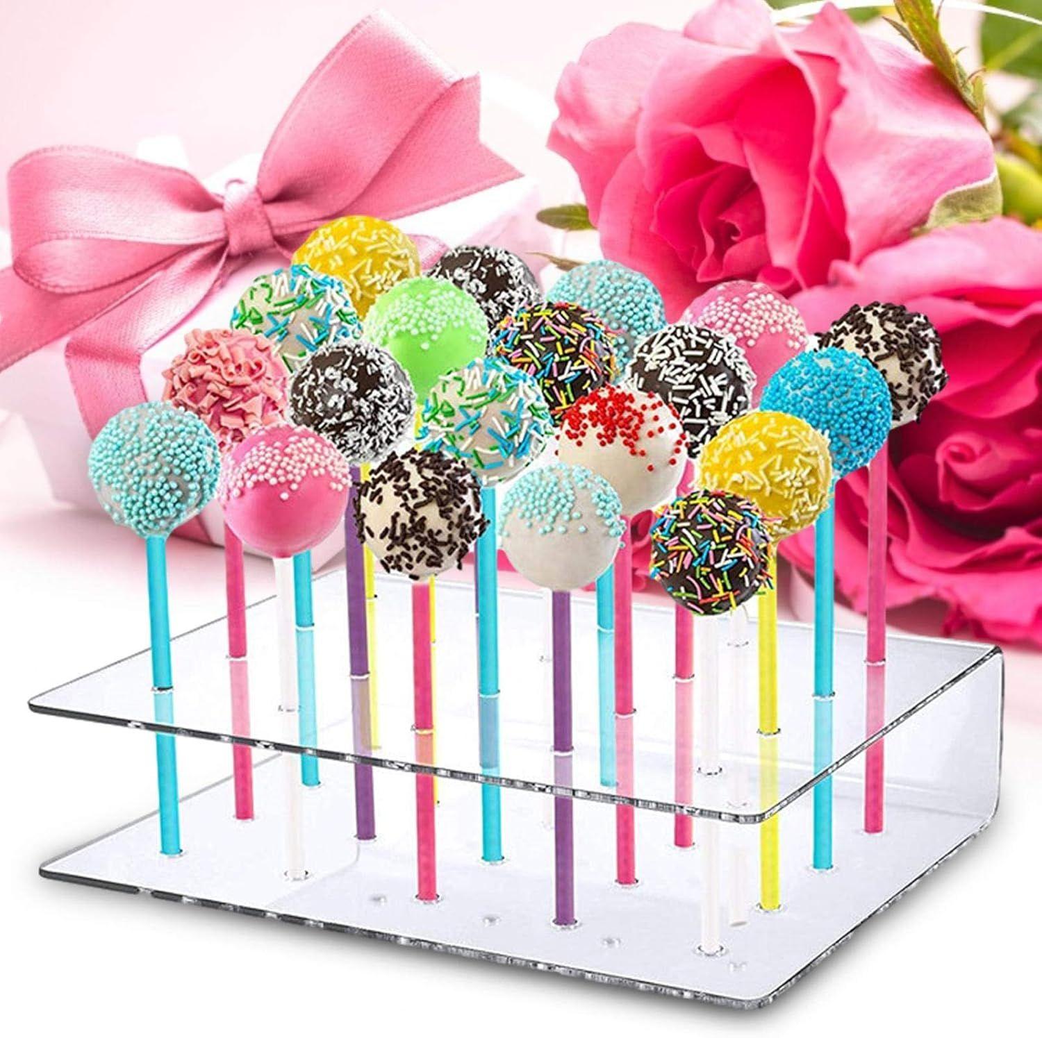 Support  Sucettes, 20 Trous Cake Pop Prsentoir Base Transp... - 5