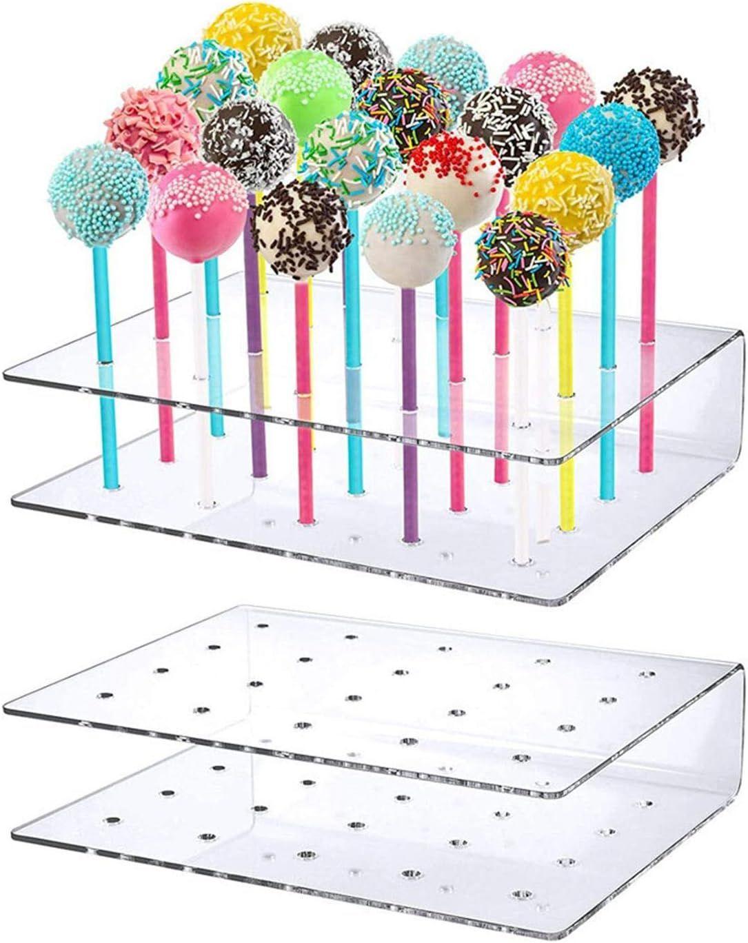 Support  Sucettes, 20 Trous Cake Pop Prsentoir Base Transp... - 8